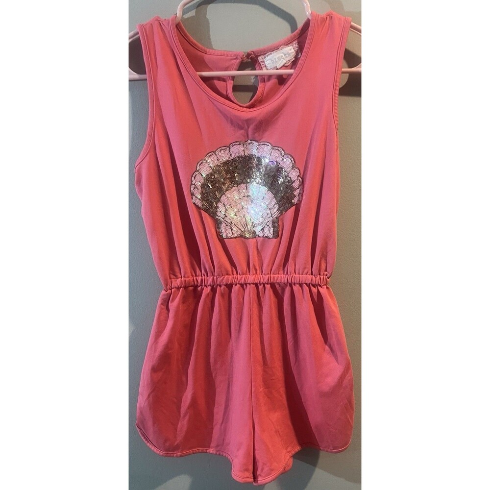 Girls Seashell Shorts Romper by Btween Sz 12 Pink